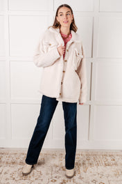 Shrouded in Sherpa Coat in White