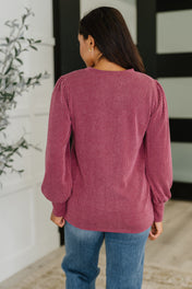 Simply Styled Balloon Sleeve Knit Top