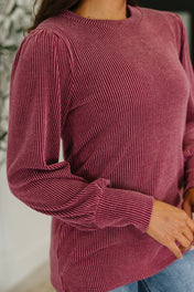 Simply Styled Balloon Sleeve Knit Top