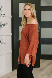 Slouchy Gal Off Shoulder Textured Top