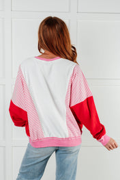Stripes on My Sleeves Color Block Pullover