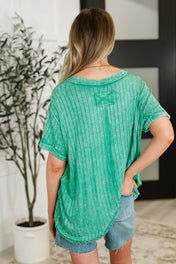Sunday's Bestie Mineral Wash Top in Kelly Green