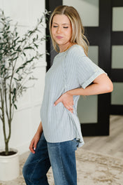 Sunday's Bestie Mineral Wash Top in Light Grey