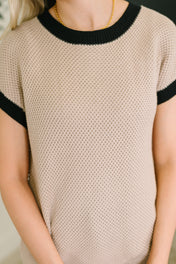 Sure Seems Sweet Contrast Trim Sleeveless Sweater