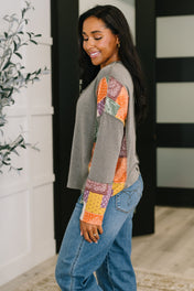 Sweet as Pie Color Block Relaxed Long Sleeve