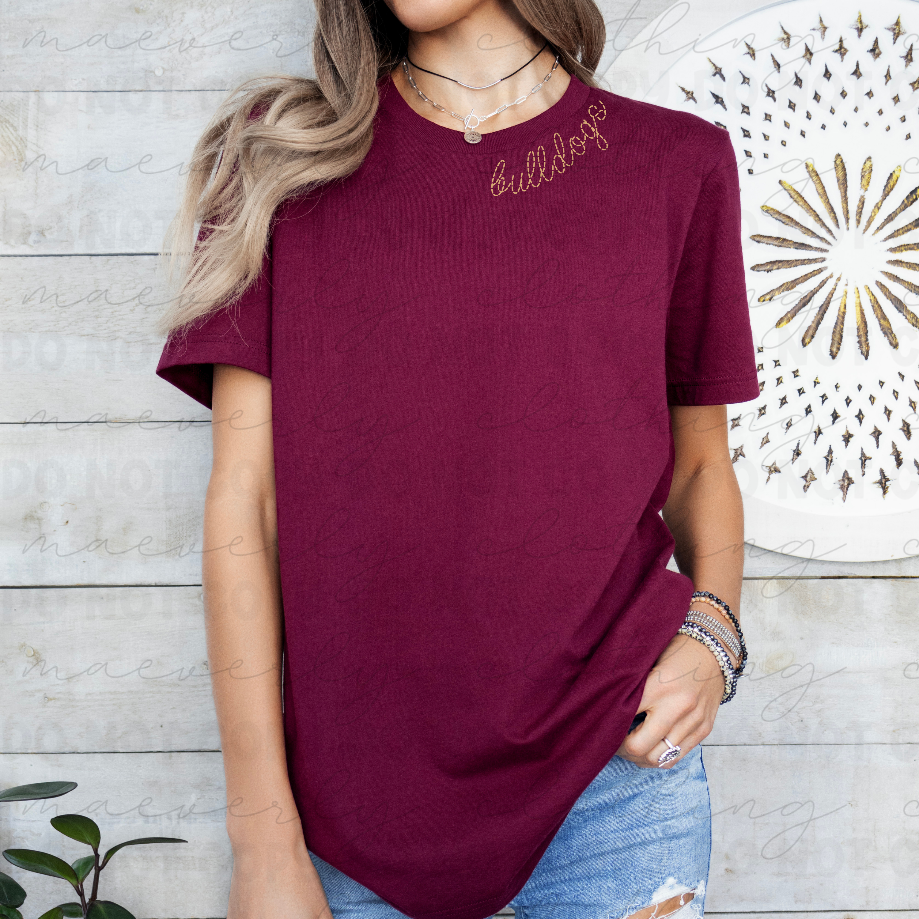Stow Bulldogs Faux Stitched Mascot Tee/Crewneck