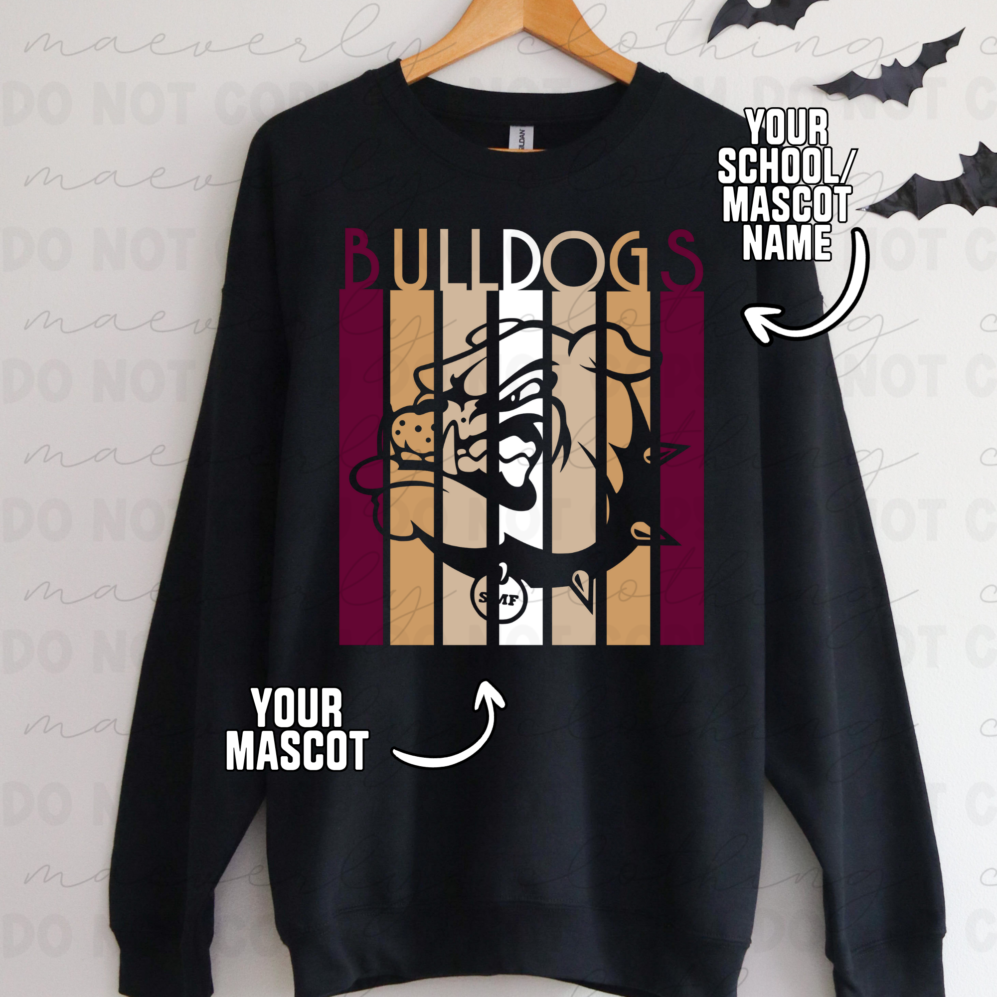 Custom Panel Mascot Tee/Crewneck - - ANY SCHOOL/TEAM