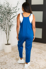 Totally Me Spaghetti Strap Jumpsuit in Classic Blue
