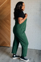 Totally Me Spaghetti Strap Jumpsuit in Dark Green