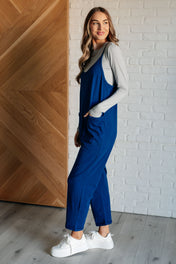 Totally Me Spaghetti Strap Jumpsuit in Light Navy