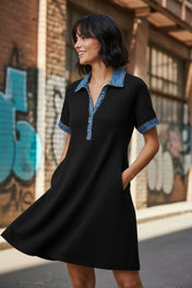 Off-Duty Denim Detail Dress PREORDER