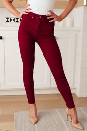 Wanda High Rise Control Top Skinny Jeans Scarlet