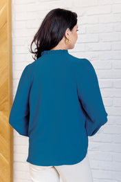 We Believe Keyhole Tie Detail Blouse