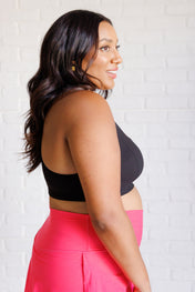 Working Out My Ego Cross Back Sports Bra in Black