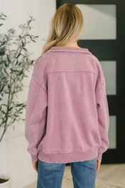 You Should Know Half Zip Pullover in Light Rose