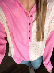 Pink Petals Waffle Hoodie PREORDER