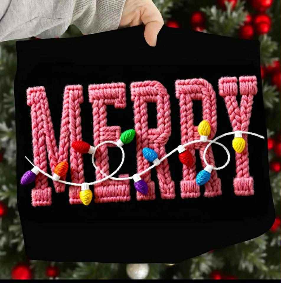 DOORBUSTER : Merry Lights Faux Yarn Crewneck