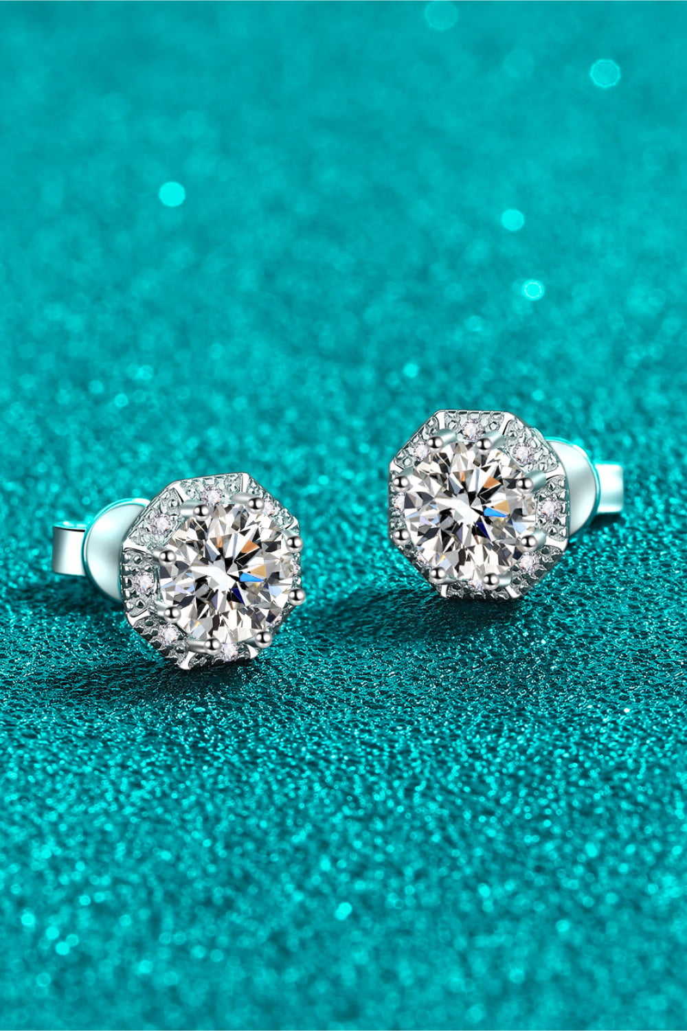 2 Carat Total Moissanite Stud Earrings