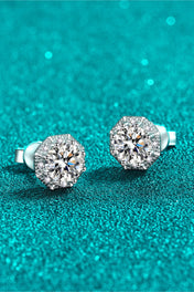 2 Carat Total Moissanite Stud Earrings