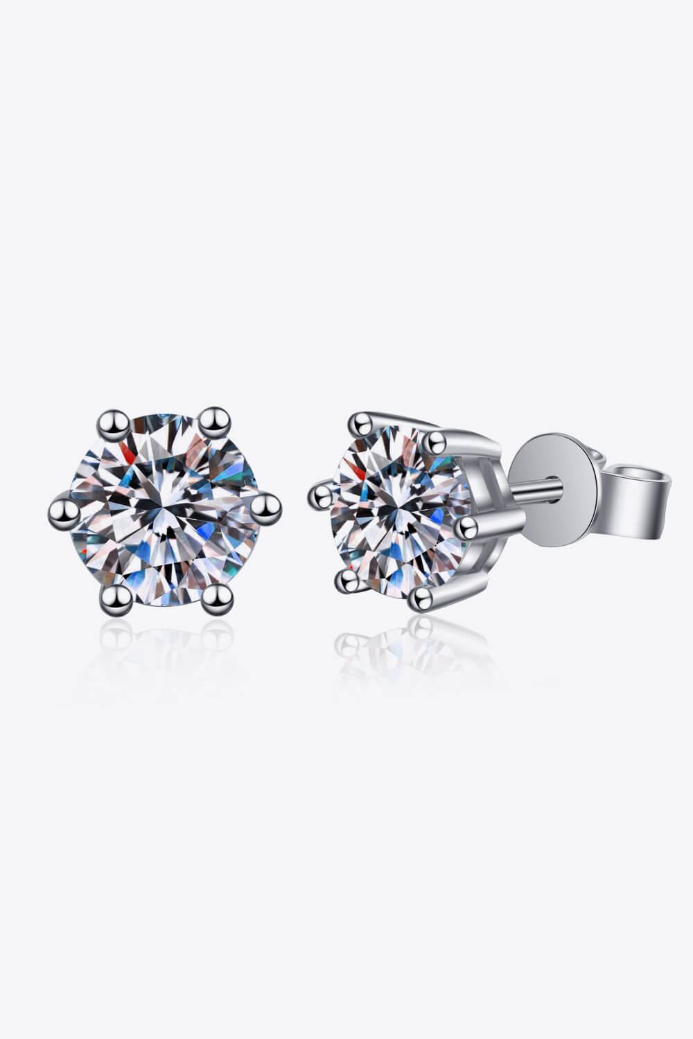 2 Carat Total Moissanite Stud Earrings