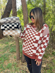 All Checkered Out Sweater in Four Colors - PREORDER