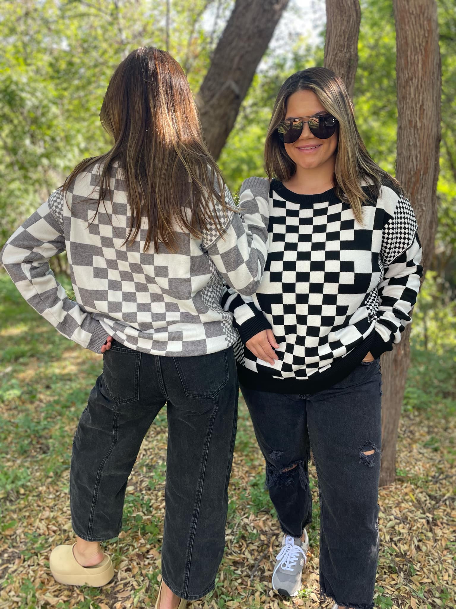 All Checkered Out Sweater in Four Colors - PREORDER