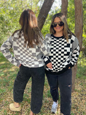 All Checkered Out Sweater in Four Colors - PREORDER