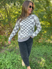 All Checkered Out Sweater in Four Colors - PREORDER