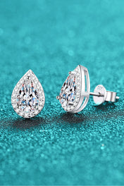 2 Carat Moissanite Teardrop Stud Earrings