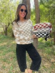 All Checkered Out Sweater in Four Colors - PREORDER