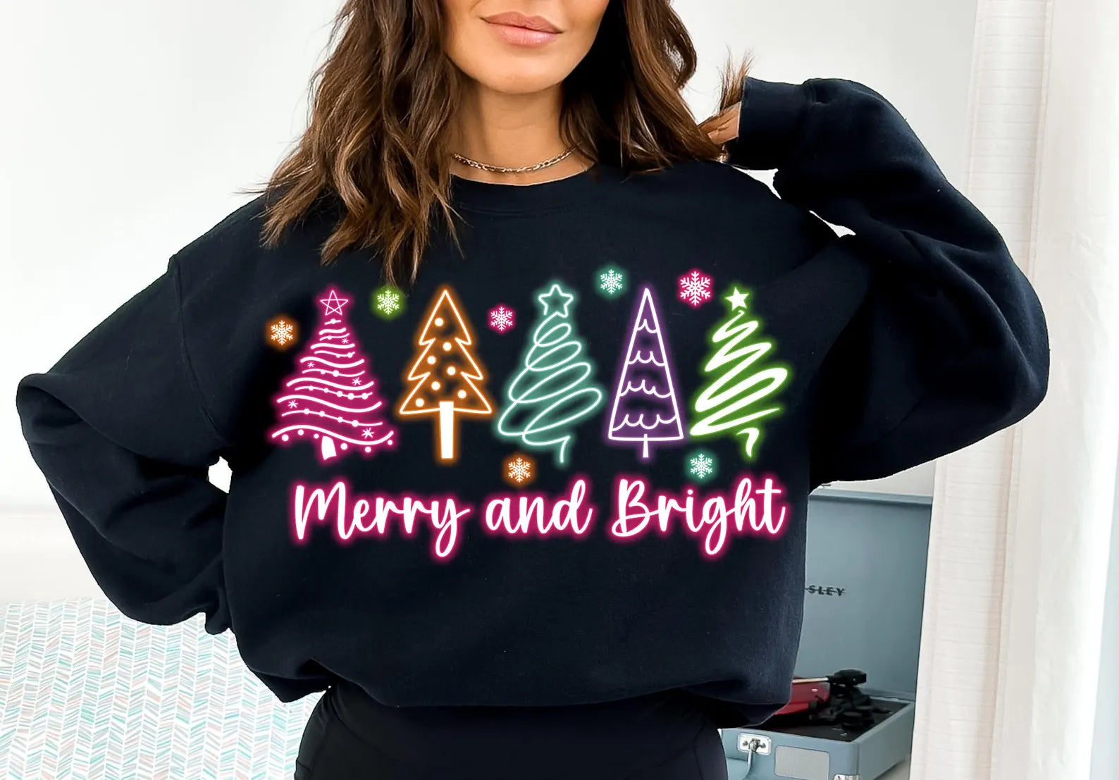 Neon Merry and Bright Crewneck