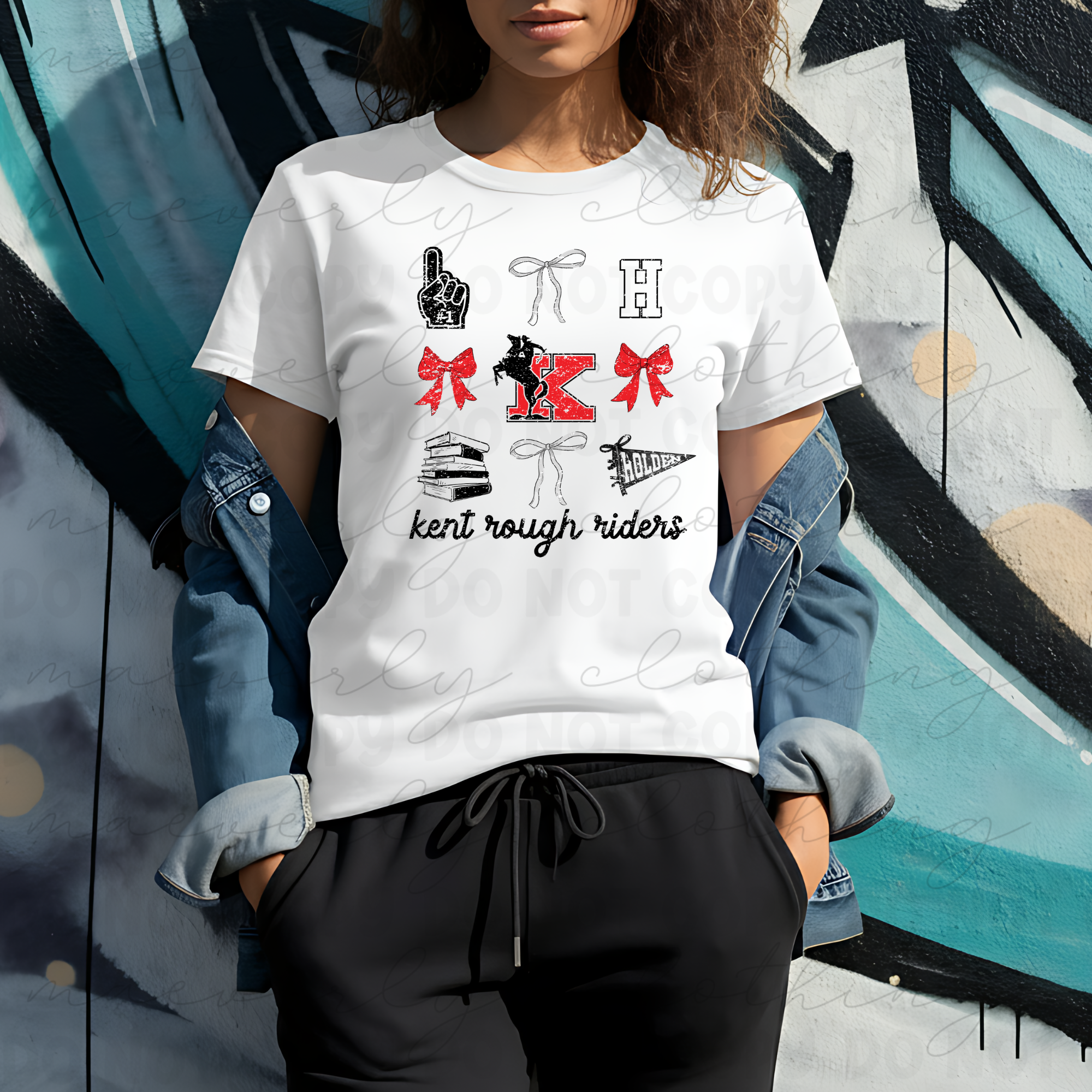 Kent Rough Riders Holden Elem - Coquette Spirit Squad Collage Tee/Crewneck