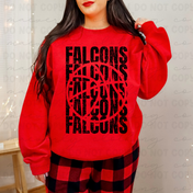 Field Falcons Basketball Mascot Cutout Tee/Crewneck