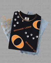 Orange Lions Distressed All Over Graphic