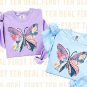 FIRST TEN DEAL!!! Faux Appliqué Butterfly Long Sleeve