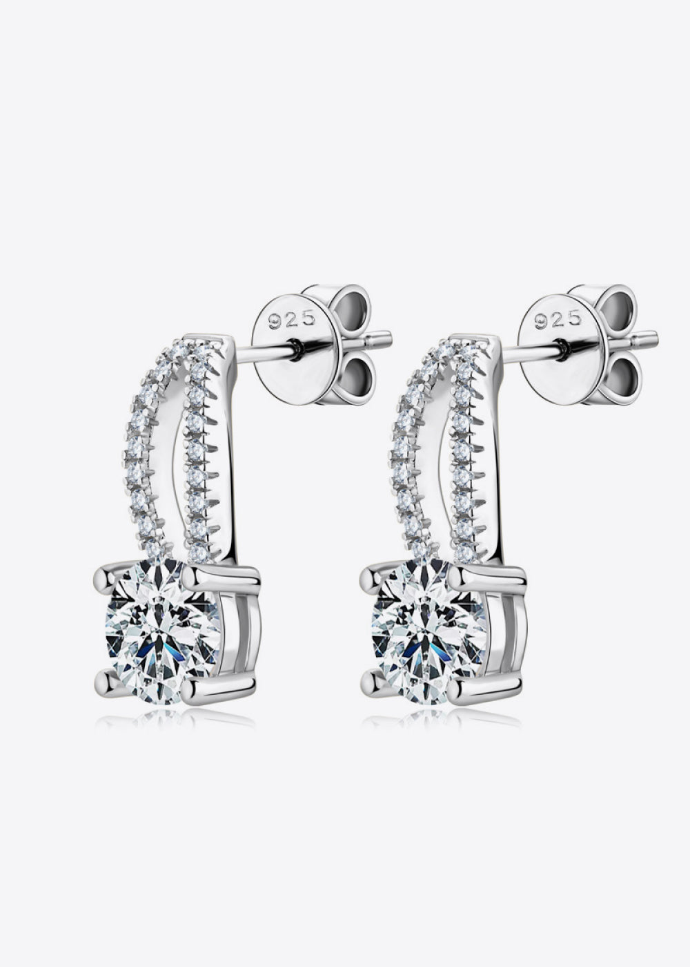 1 Carat Total Moissanite 925 Sterling Silver Earrings
