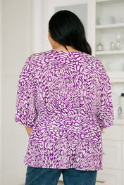 Dearest Dreamer Peplum Top in Painted Purple