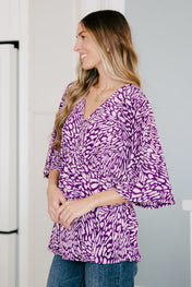 Dearest Dreamer Peplum Top in Painted Purple