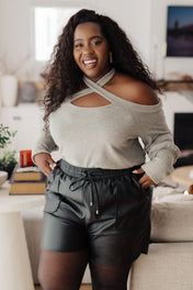 Thought That Counts Faux Leather Shorts