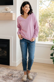Totally Verified Long Sleeve V-Neck Top