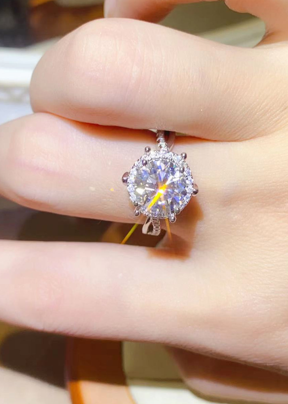 2 Carat Moissanite 925 Sterling Silver Ring