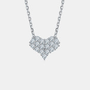 Moissanite 925 Sterling Silver Heart Necklace